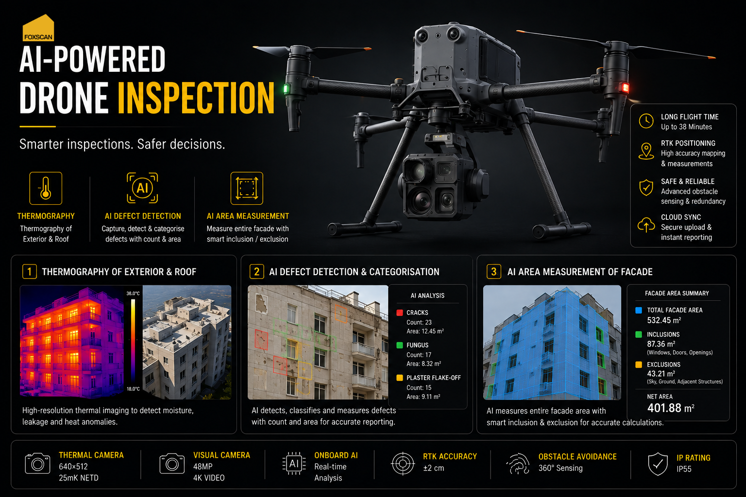 FoxScan AI-powered drone inspection for societies and commercial buildings